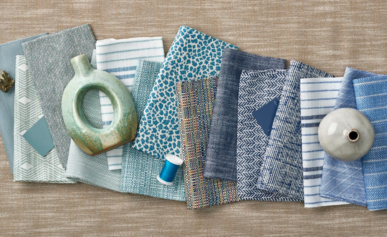 Product lifestyle photography of multi colored fabric