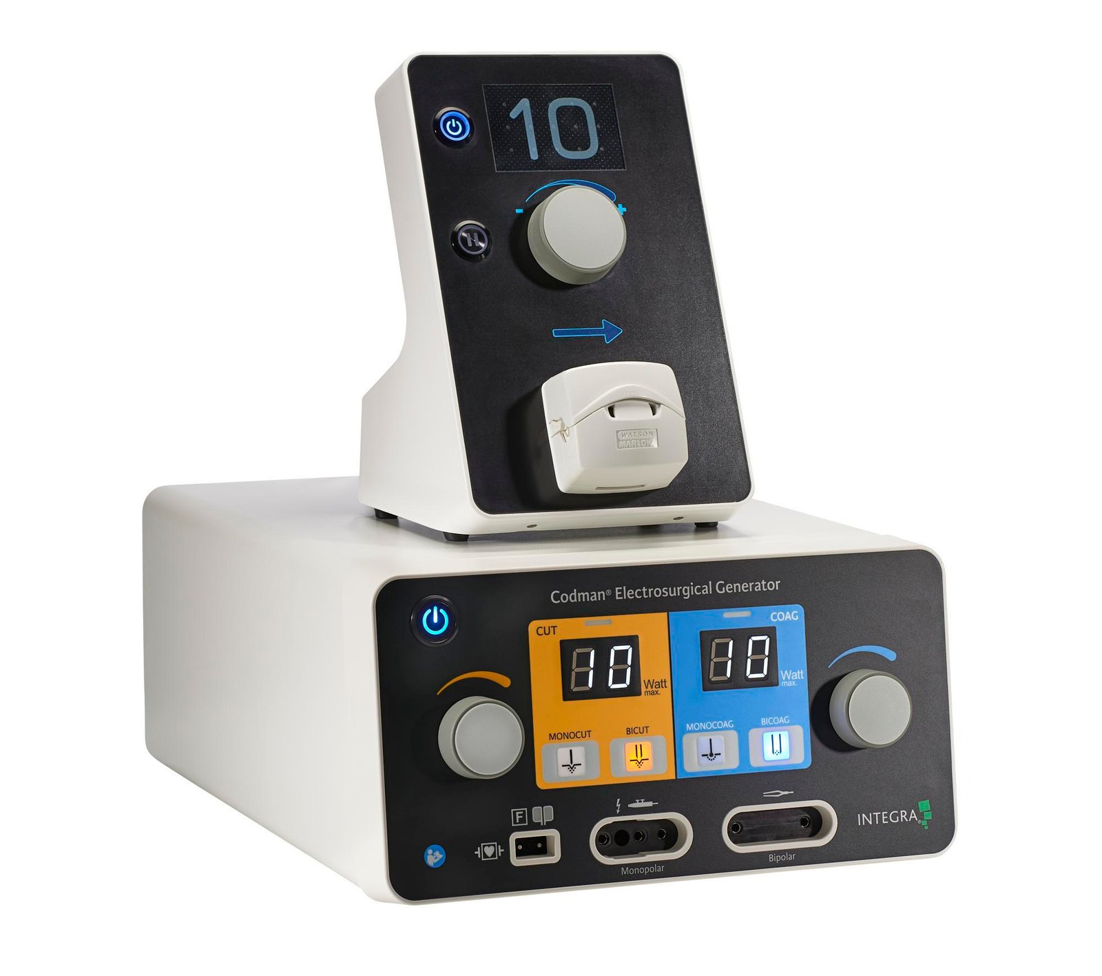 medical product photography of monitoring display device on white background