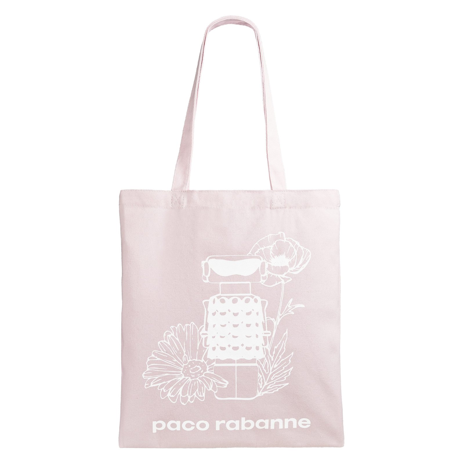 product photography on white surface of canvas pink hand bag