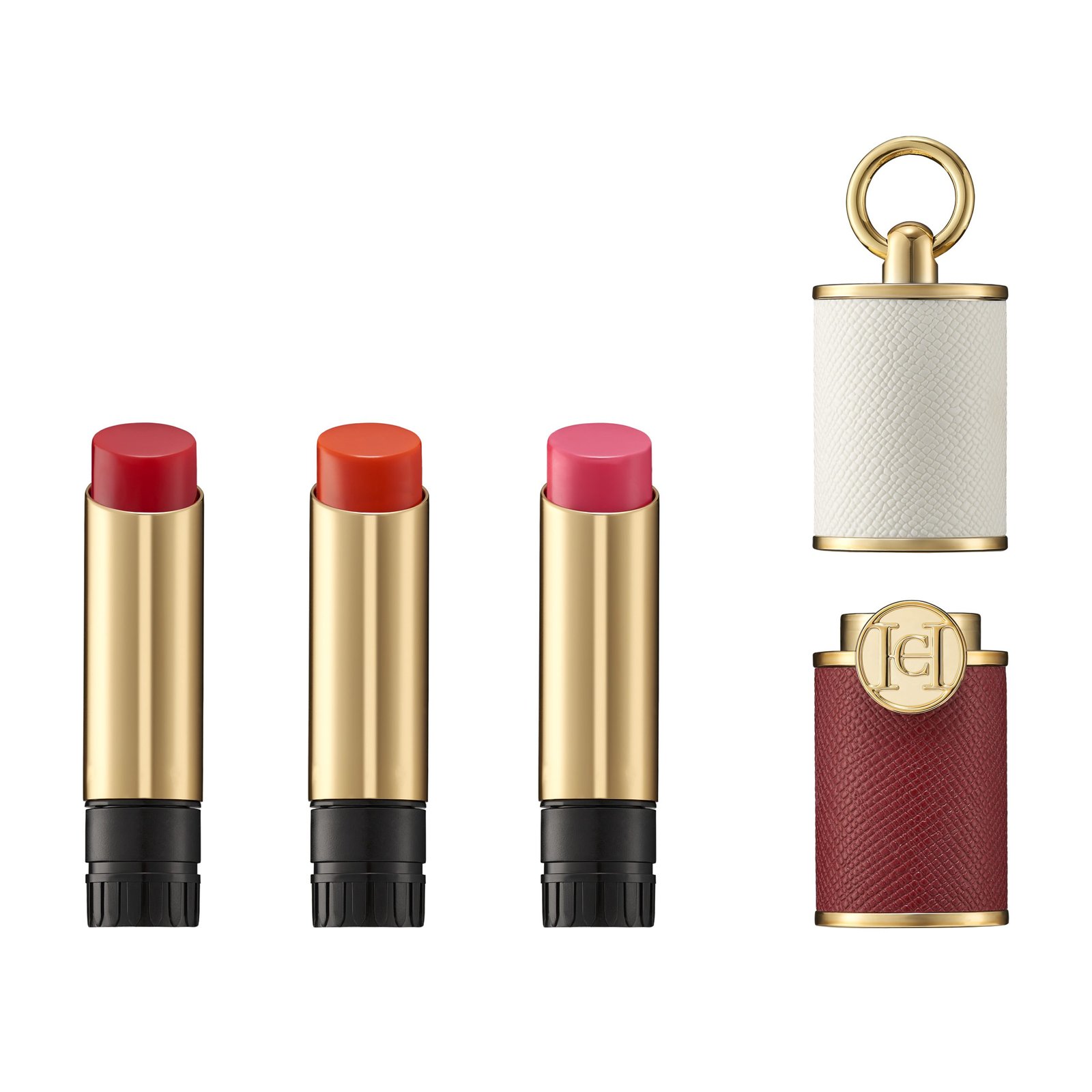 product photography on white surface of lipstick cosmetics