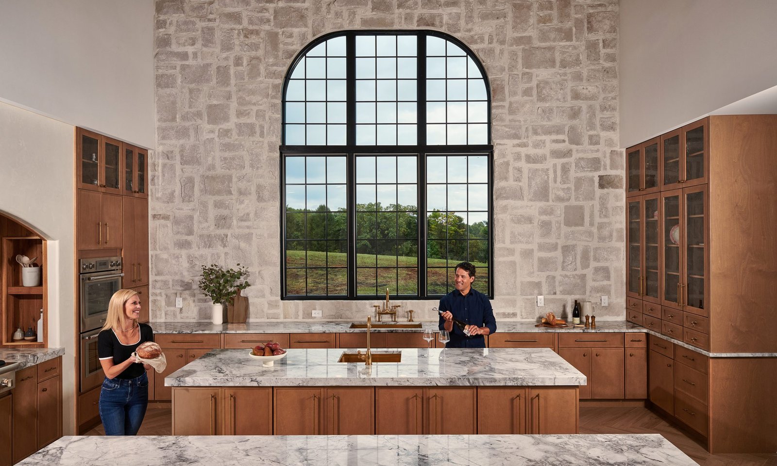 Product lifestyle photography kitchen cabinets with model